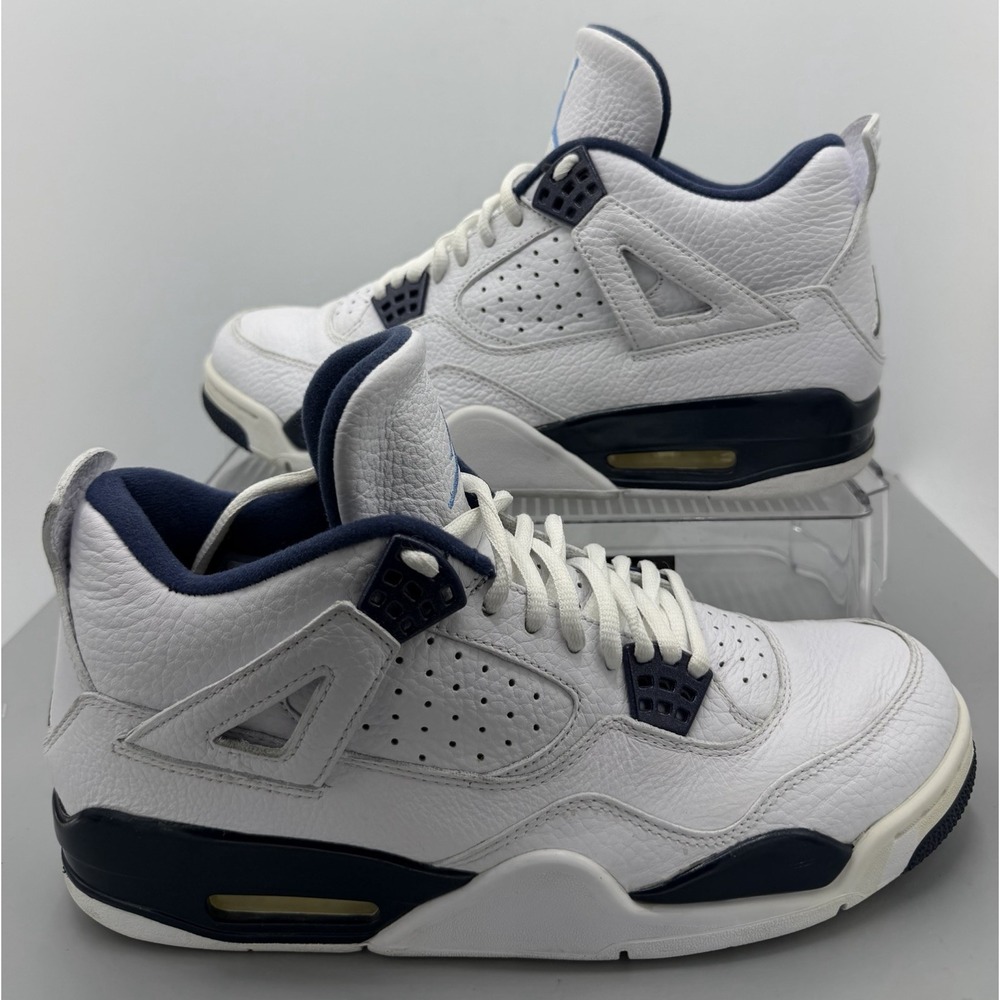 Jordan Air Jordan 4 Retro LS Columbia White/Black Leather 314254-107 Mens Sz 10